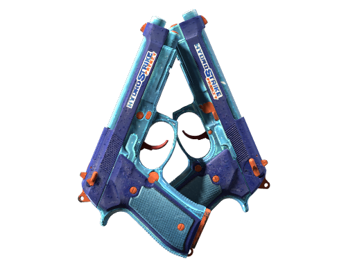 StatTrak™ Dual Berettas | Hydro Strike (Well-Worn)