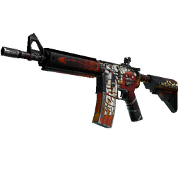 StatTrak™ M4A4 | Hellfire (Well-Worn)