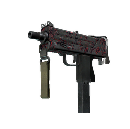 MAC-10 | Red Filigree (Battle-Scarred)