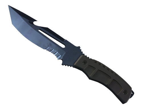 ★ StatTrak™ Survival Knife | Blue Steel (Battle-Scarred)