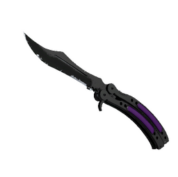 ★ StatTrak™ Butterfly Knife | Ultraviolet (Well-Worn)