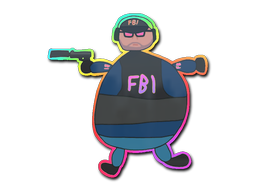 貼紙 | 拙劣手繪 FBI（彩光）