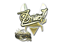 Sticker | ZywOo (Gold, Champion) | Paris 2023