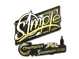 Стикер | s1mple (златен) | Stockholm 2021