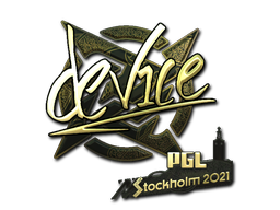 Samolepka | device (zlatá) | PGL Stockholm 2021