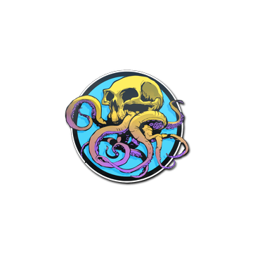 Sticker | Sunset Ocean Tentaskull image 360x360