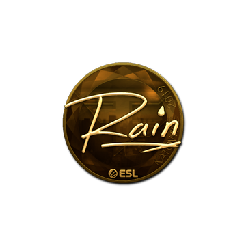 Sticker | rain (Gold) | Katowice 2019 image 360x360