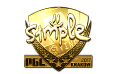 Sticker | s1mple (Gold) | Krakow 2017