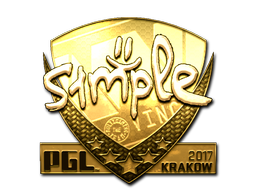 Наклейка | s1mple (золотая) | Краков 2017