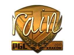 Наліпка | rain (золота) | Краків 2017