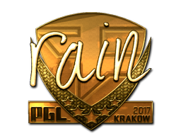Samolepka | rain (zlatá) | Krakow 2017