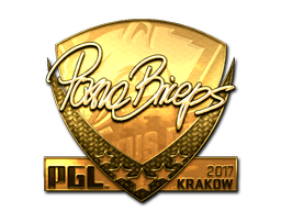 Наклейка | pashaBiceps (золотая) | Краков-2017