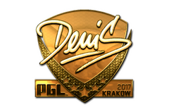 Sticker | denis (Gold) | Krakow 2017