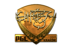 Sticker | chrisJ (Gold) | Krakow 2017