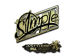 Sticker | s1mple (Goud) | Antwerpen 2022