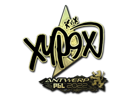 Klistremerke | Xyp9x (gull) | Antwerp 2022