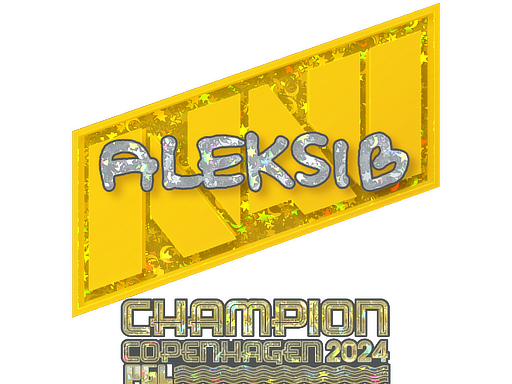 Стикер | Aleksib блестящ) | Шампион | Copenhagen 2024