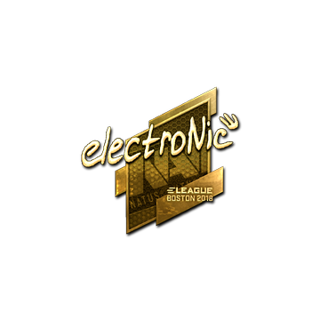 Sticker | electronic (Gold) | Boston 2018 image 360x360