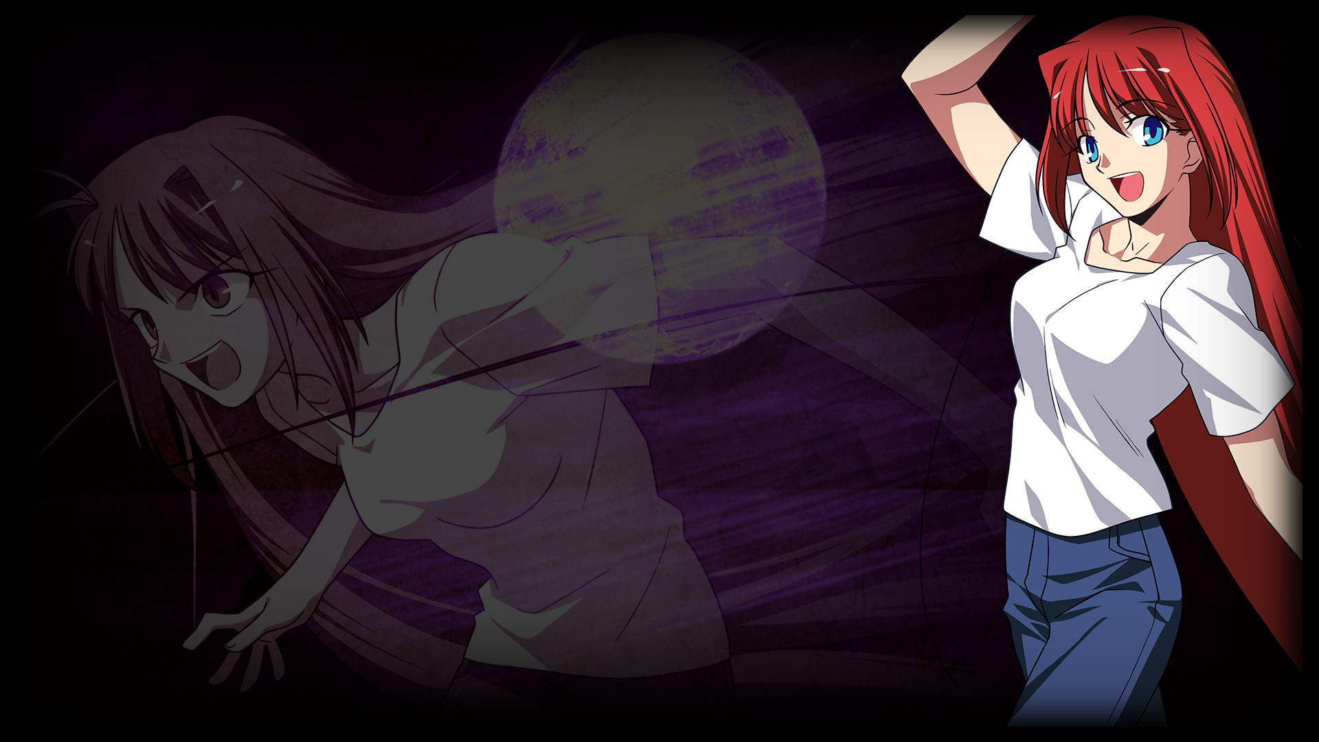 Melty blood actress again. Aoko melty Blood. Melty Blood Аоко. Melty Blood aozaki Aoko vs Тоно Наная. Melty Blood poster.