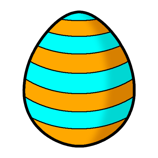 Aqua Orange Stripe Eggz