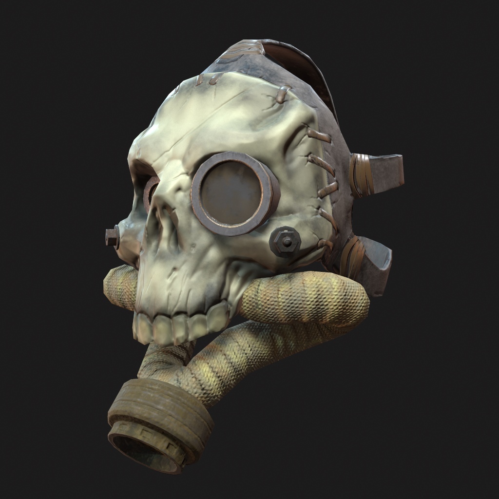 Self-made gas mask from the skull