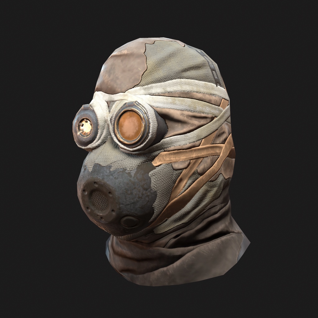 Self-made closed gas mask of garbage