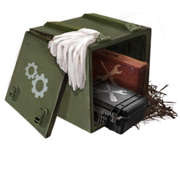 Crate with factory parts