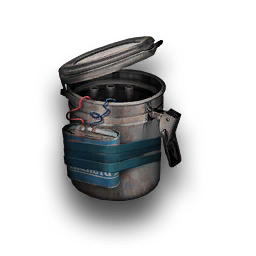 Container with artifacts