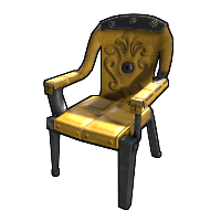 Yellow Ornate Chair Rust Skin