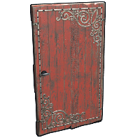 Red Decorative Wood Door