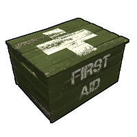 First Aid Box Wood Storage Box rust skin