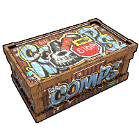 Graffiti Component Storage Large Wood Box rust skin