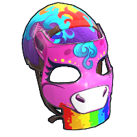 Rainbow Pony Mask Metal Facemask rust skin