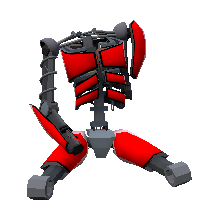 Red and black ligned armor