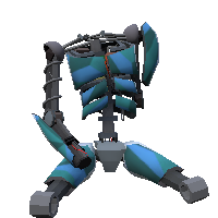 Blue fragmented armor