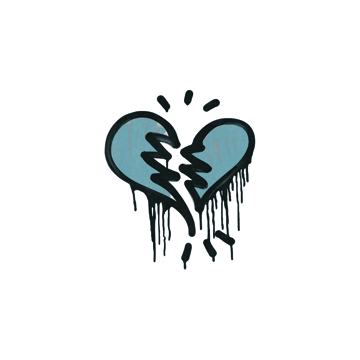 Sealed Graffiti | Broken Heart (Wire Blue) image 360x360