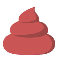 Red poop