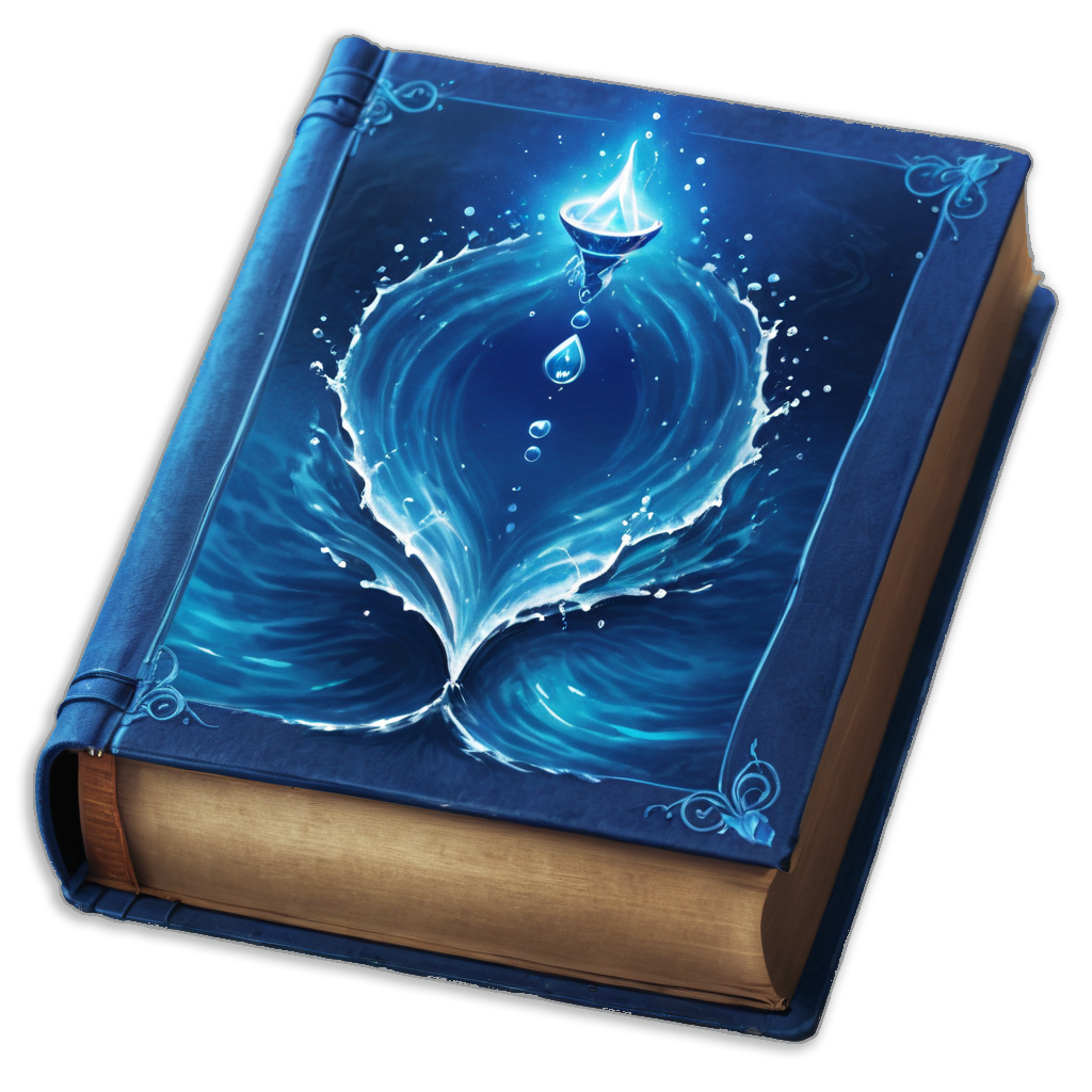 Book with water magic spell