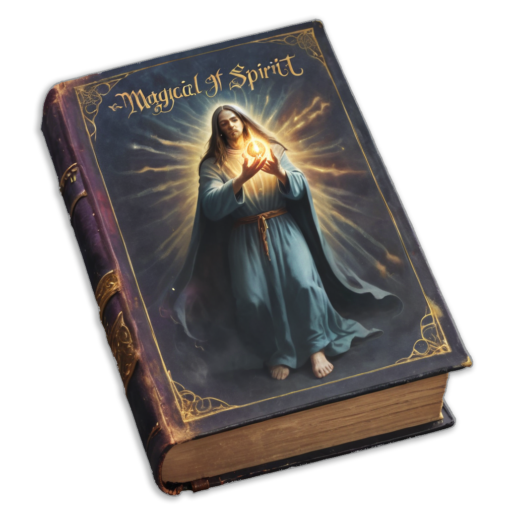 Book with spirit magic spell