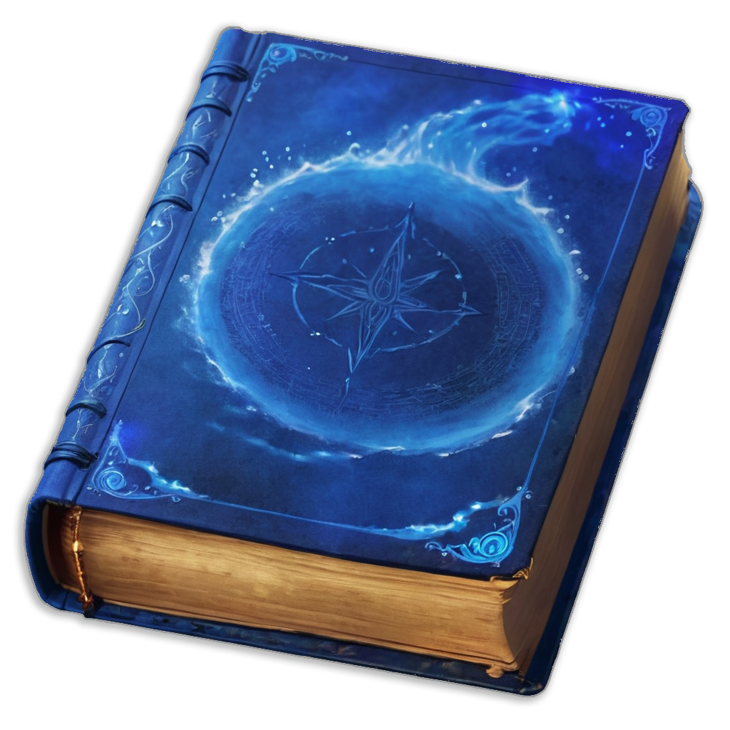 Book with water magic spell