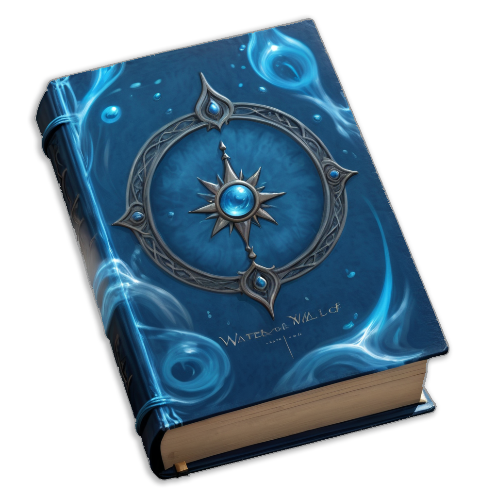 Book with water magic spell