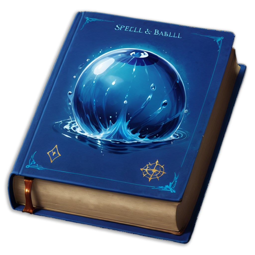 Book with water magic spell