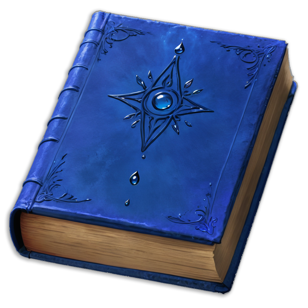 Book with water magic spell