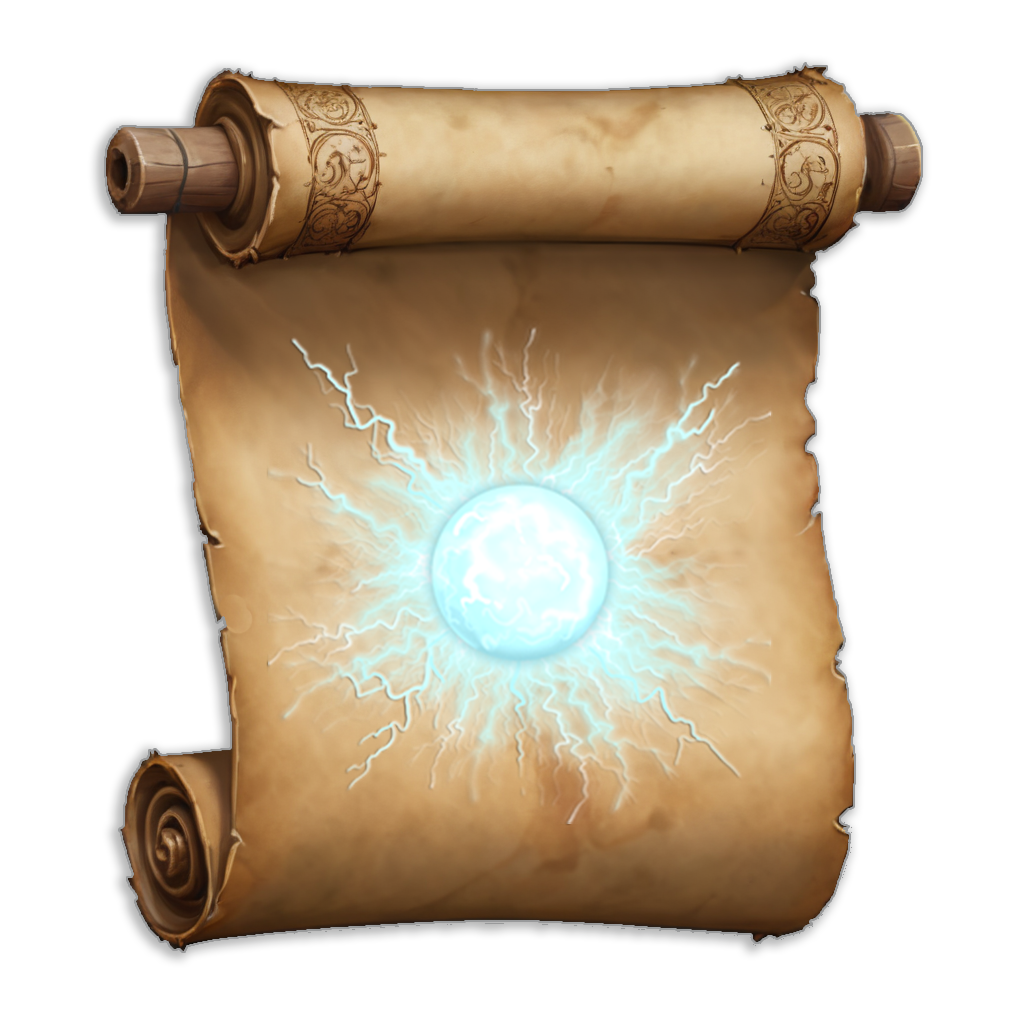 Scroll with a spell ball lighting