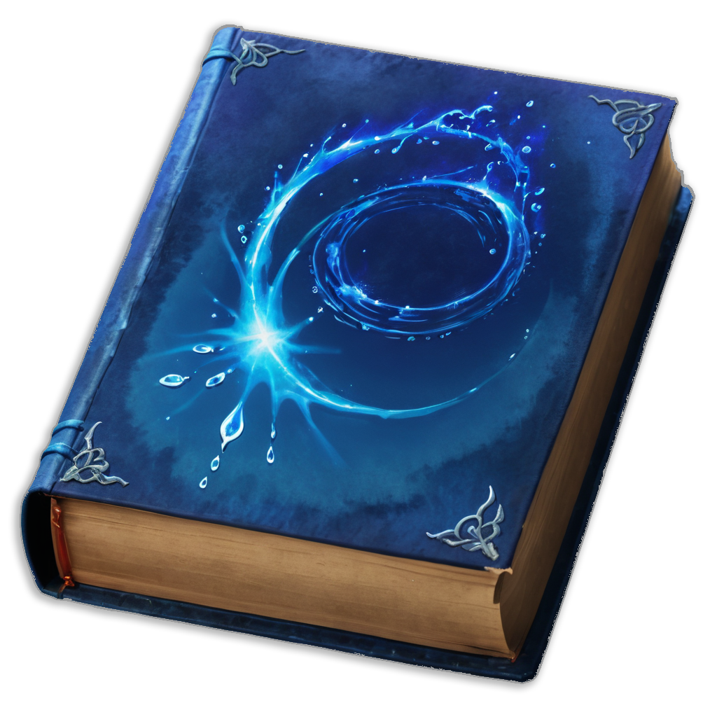 Book with water magic spell