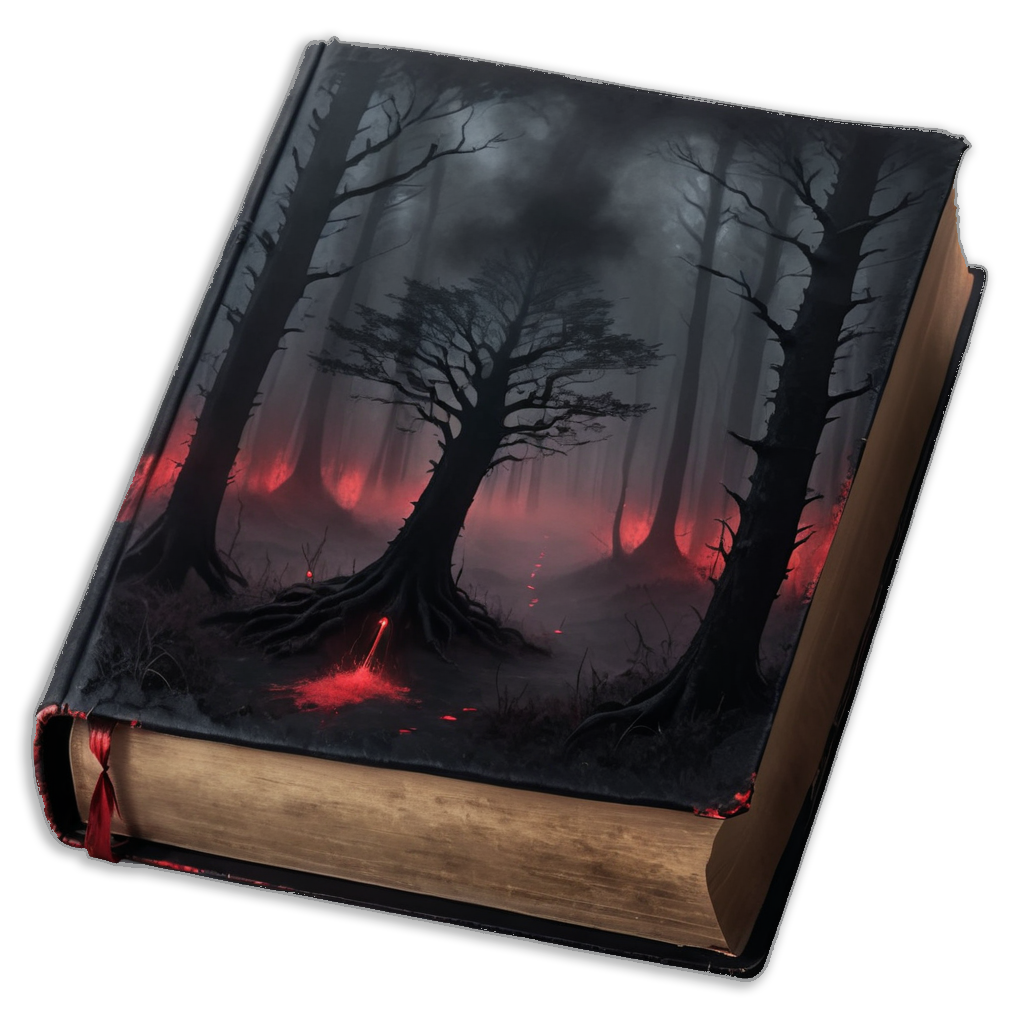 Book with dark magic spell