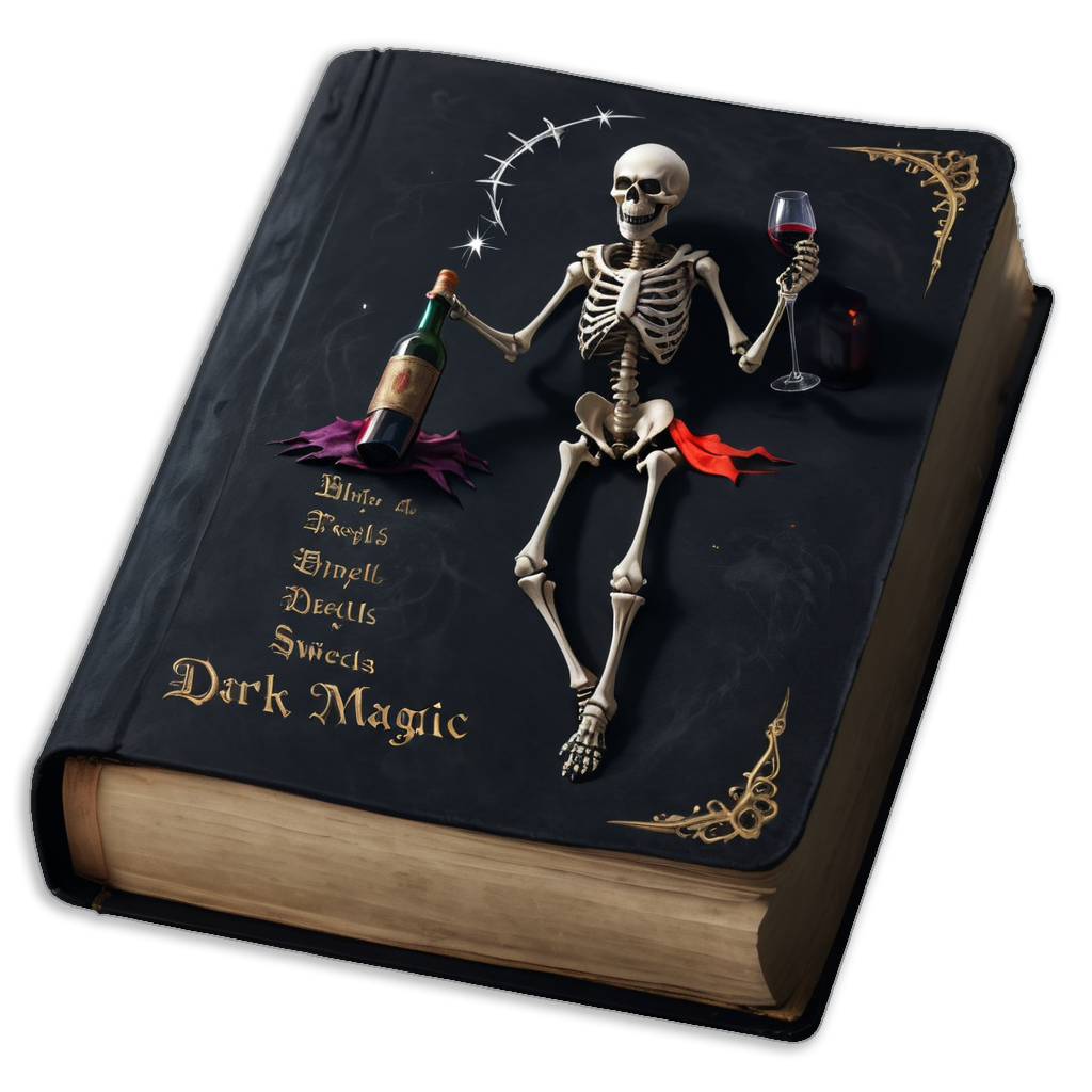 Book with dark magic spell