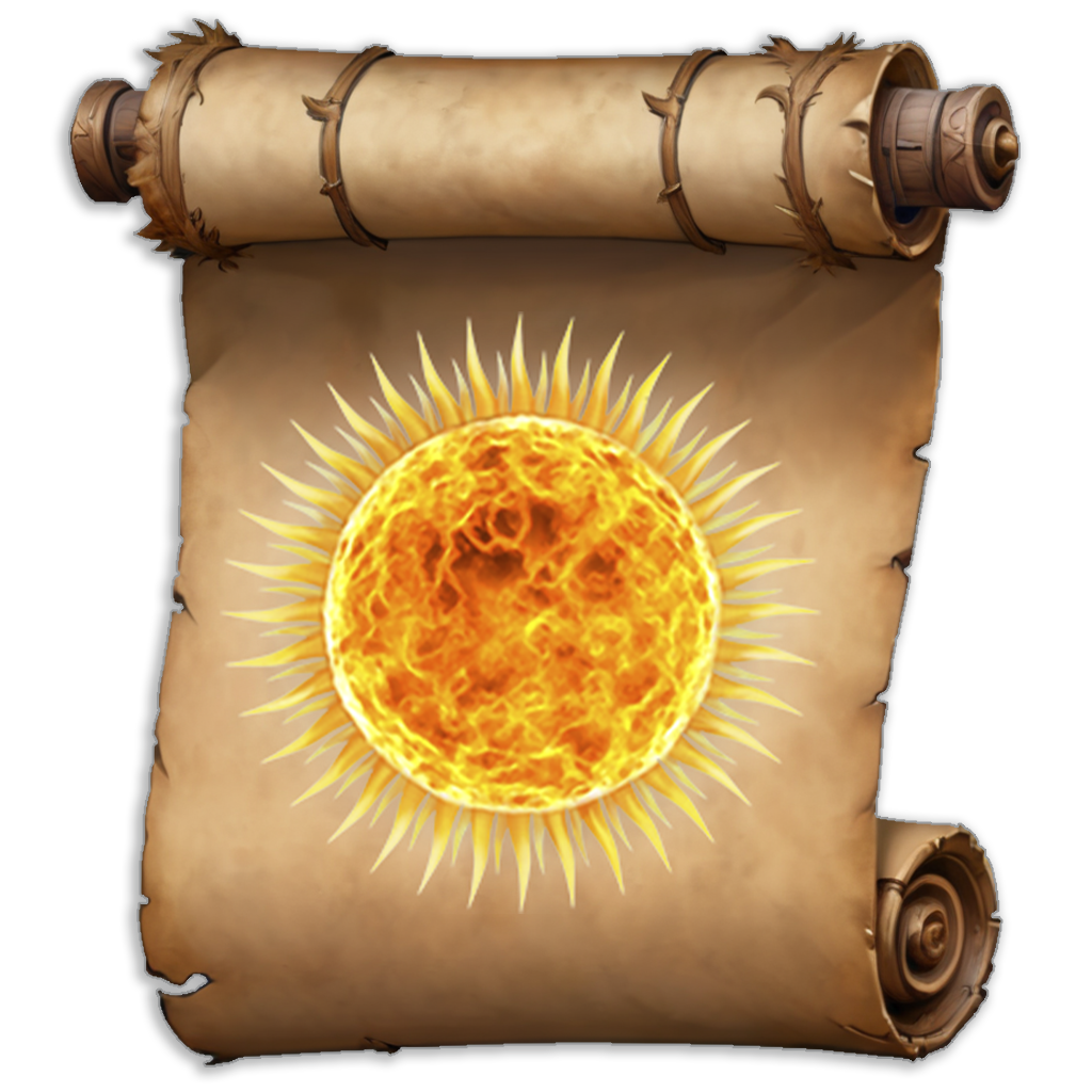 Scroll with a spell mini sun