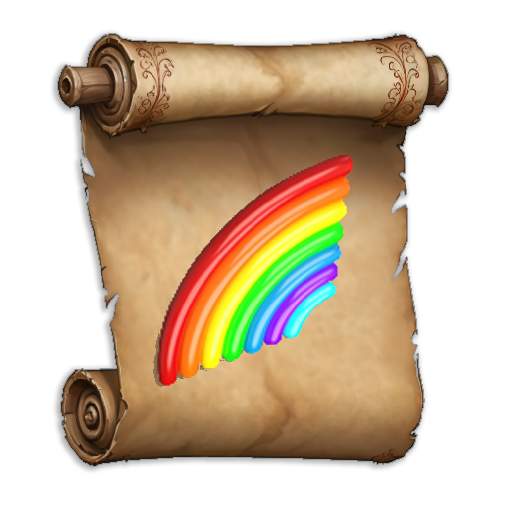 Scroll with a spell rainbow ball