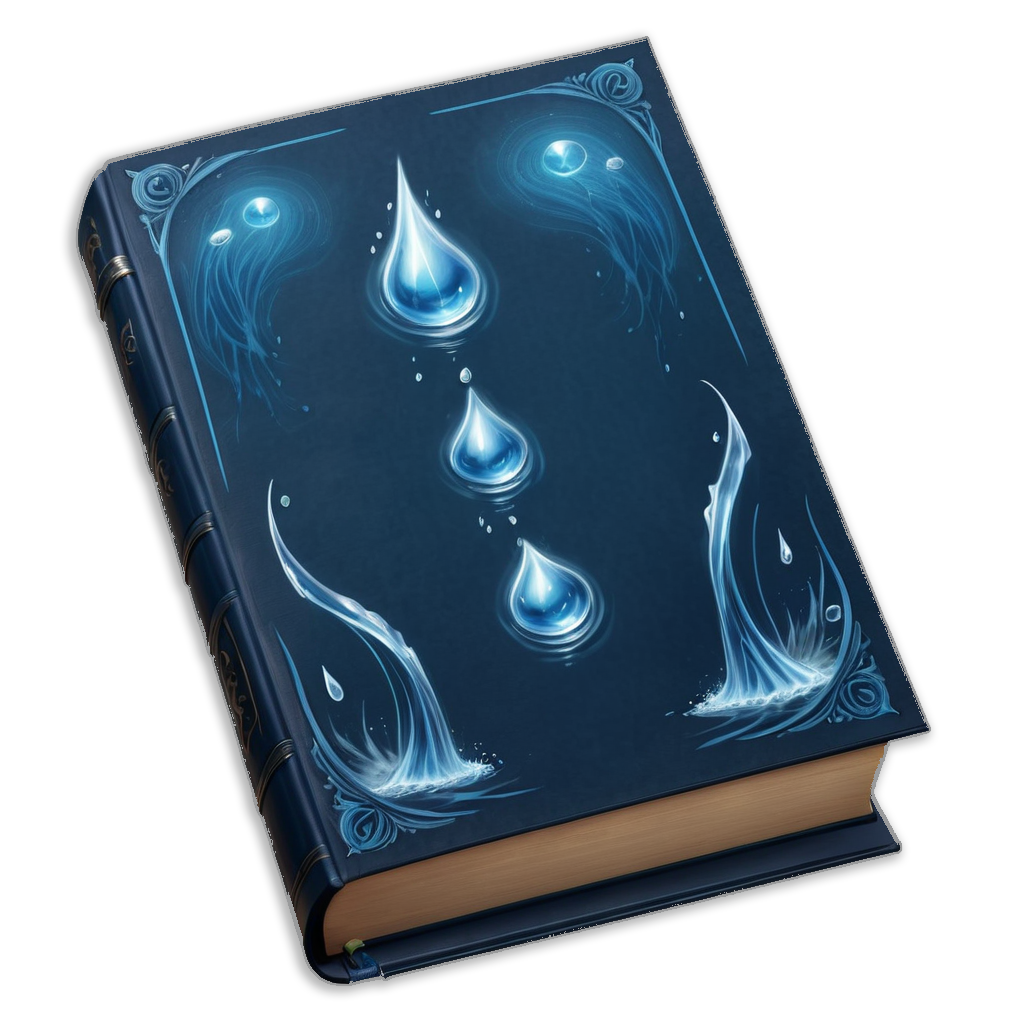 Book with water magic spell